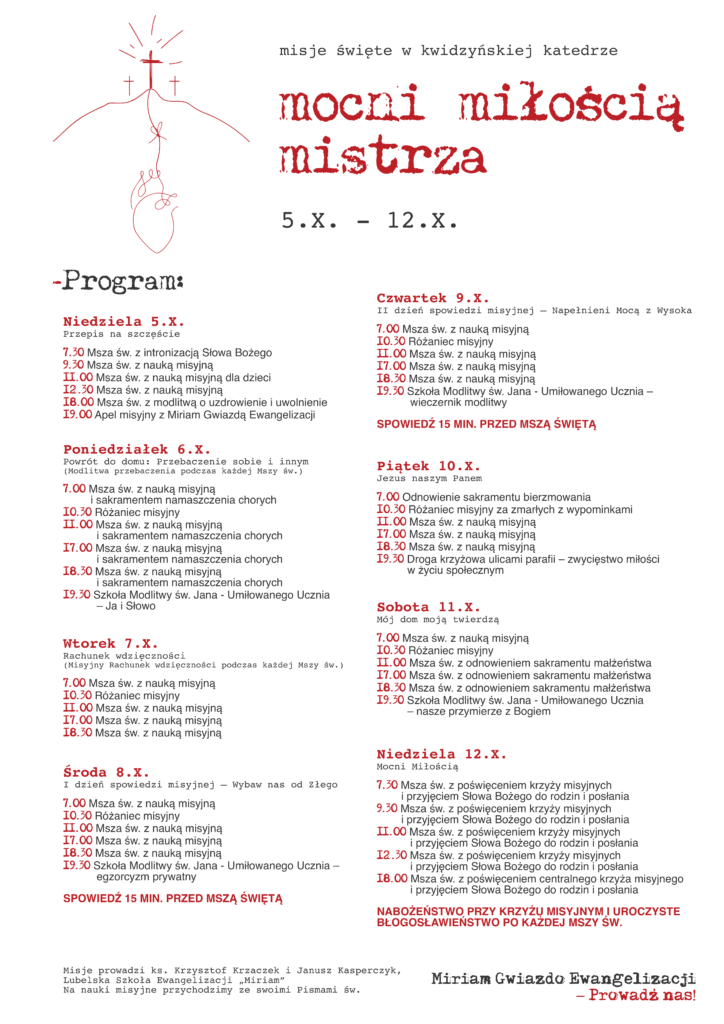 Misje Święte - program
